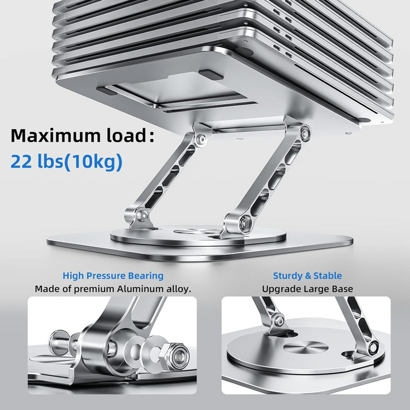Ergonomic Aluminum Laptop Stand on Minimalist Desk Setup